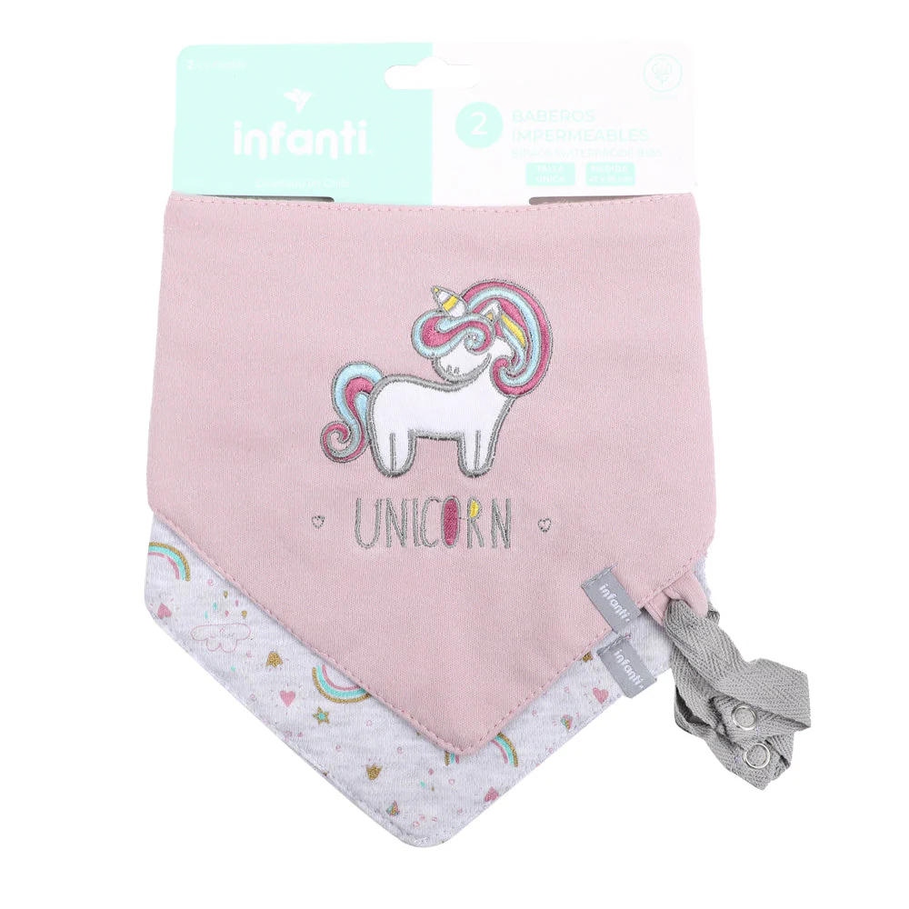 Bipack Baberos Impermeables Niña Unicornio Infanti - Image 4