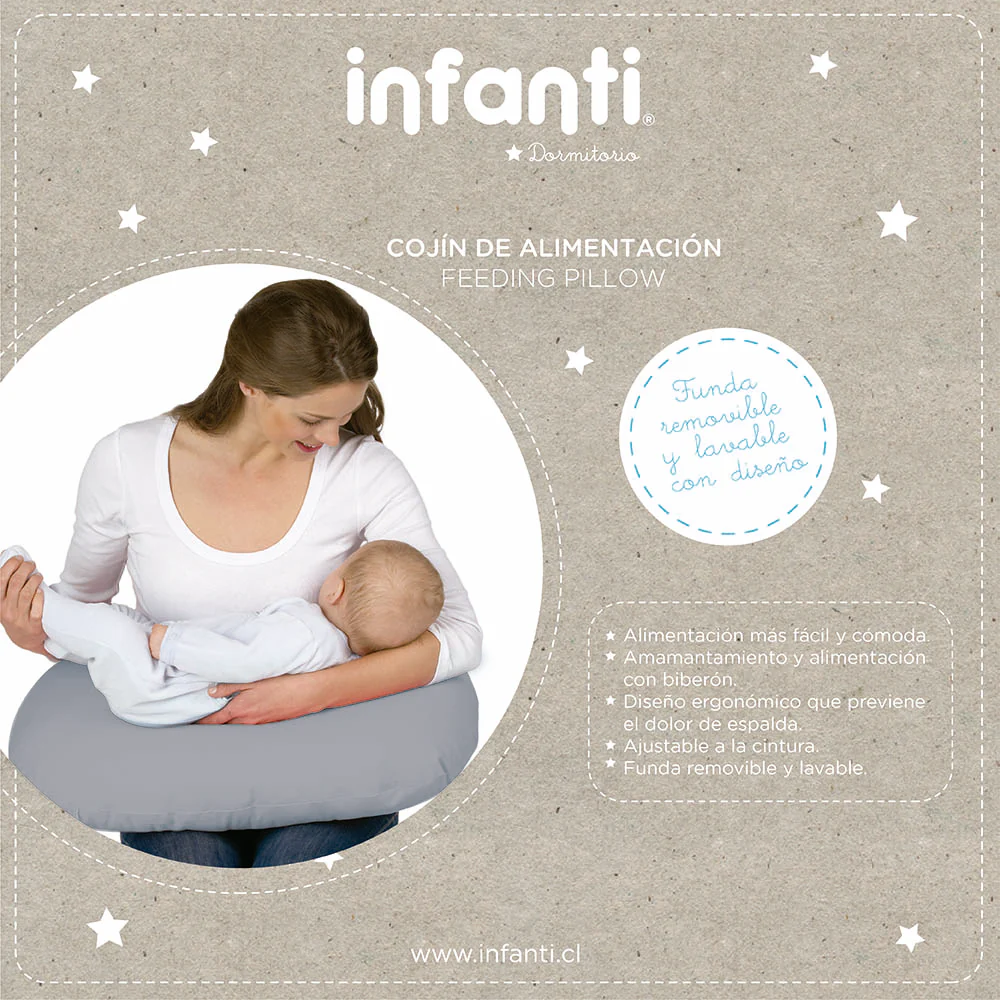 Cojín de Alimentación Gris Estrellas Infanti - Image 3