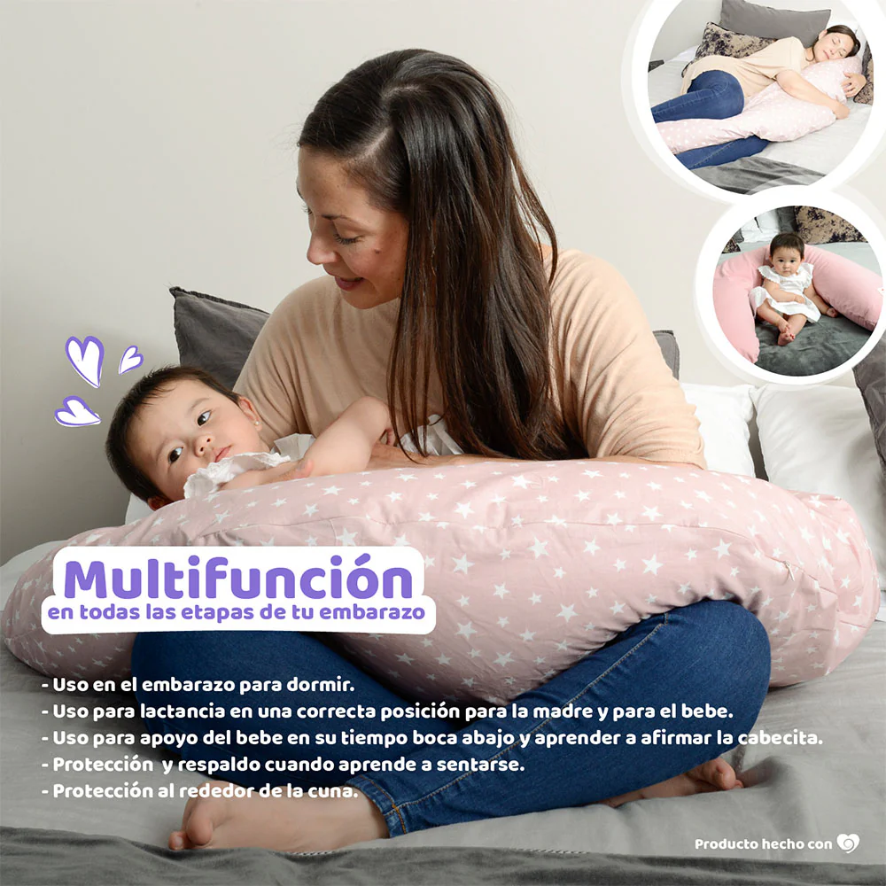 Cojín Maternal Multifuncional De Micro Perlas Rosado Amamantas - Image 8