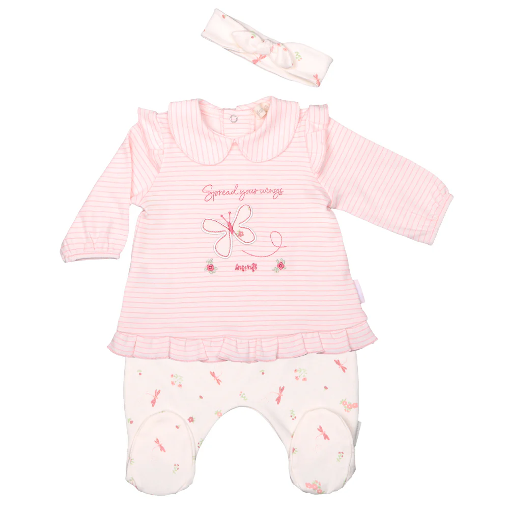 Conjunto Con Cintillo Garden Niña Algodón