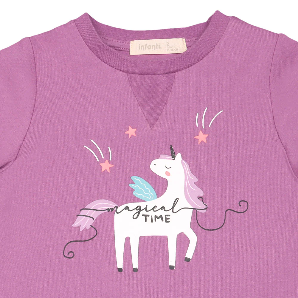 Conjunto Vestido Unicornio Niña Sport Franela Infanti - Image 3