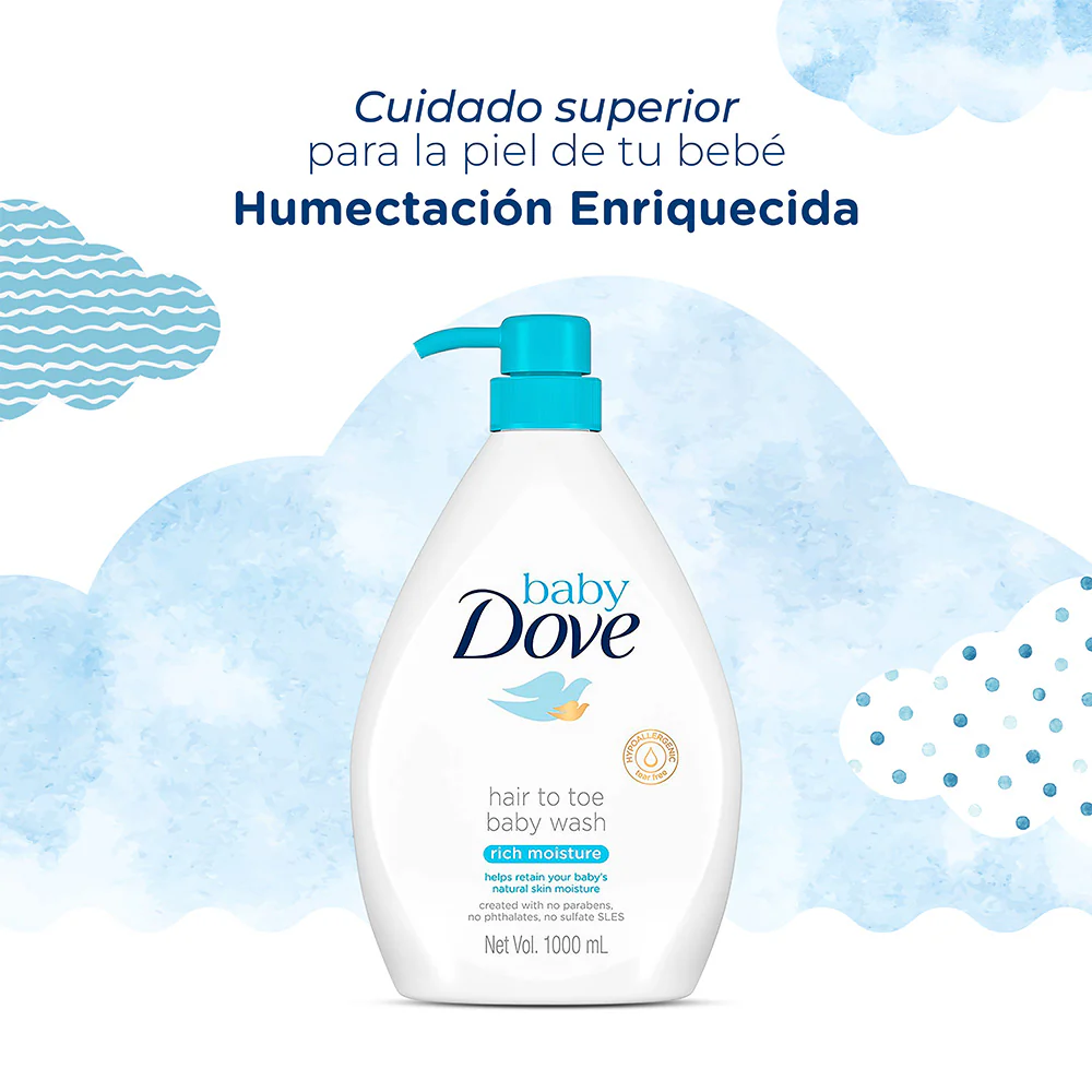 Gel de Baño 2 en 1 Rich Baby Dove 1L - Image 3