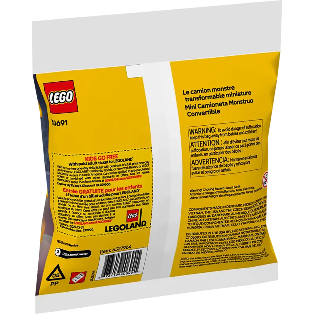 Lego Creator: Mini Camión Monstruo Convertible - Image 3