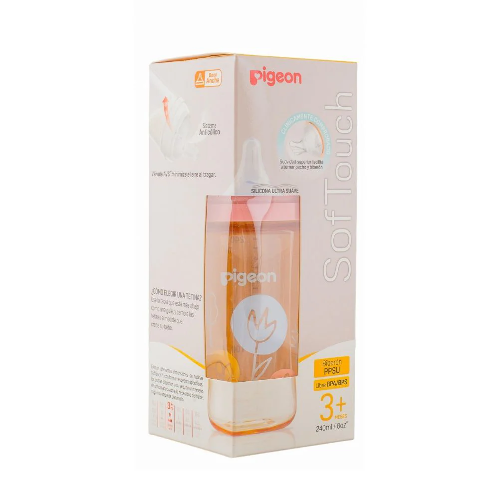 Mamadera Softouch PPSU 240 ml Flores Pigeon - Image 3