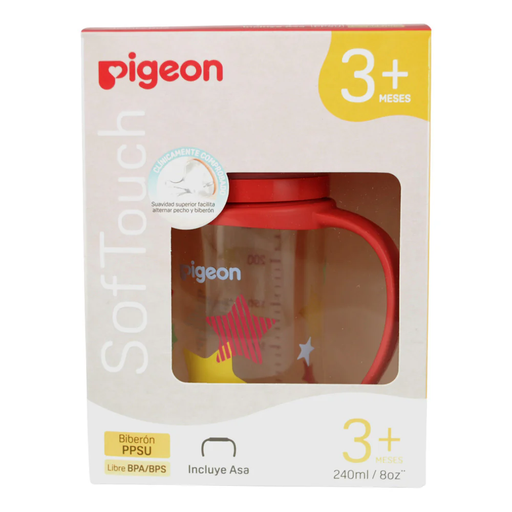 Mamadera Softouch PPSU con Asas 240 ml Estrellas Pigeon - Image 2