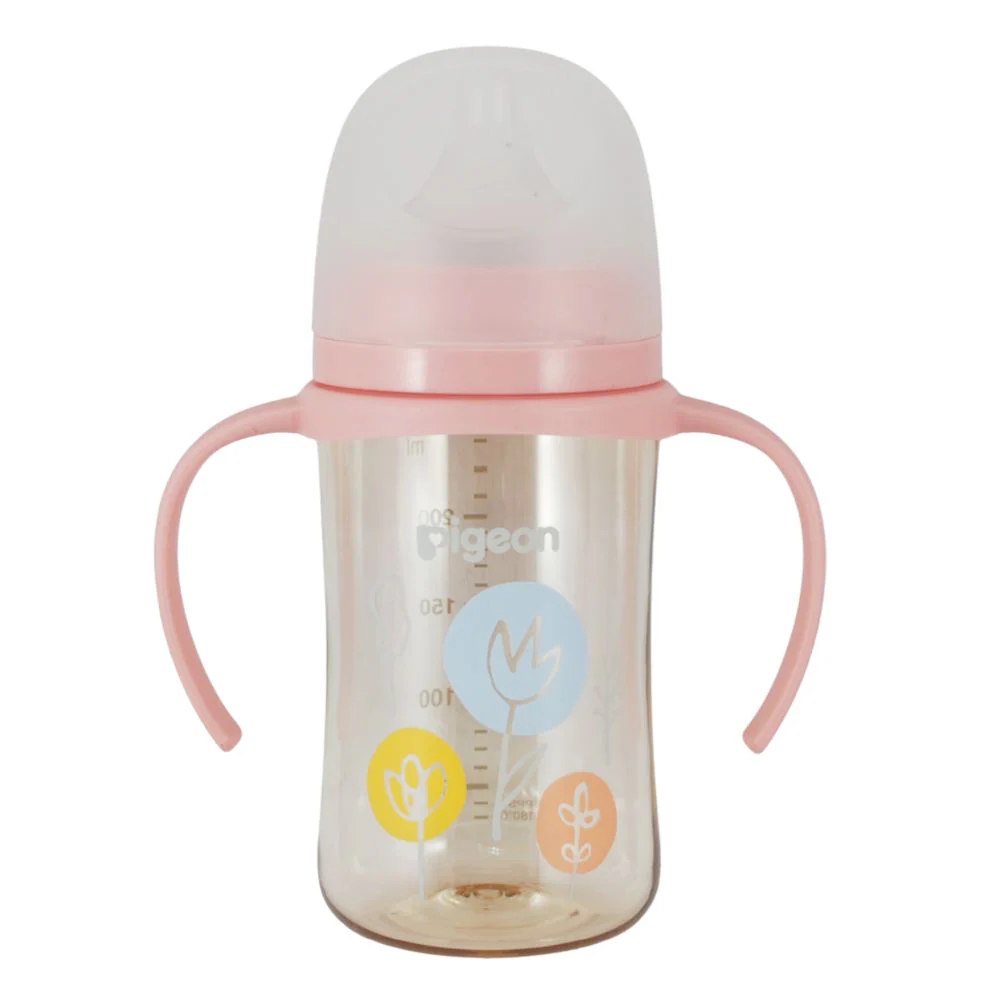 Mamadera Softouch PPSU con Asas 240 ml Flores Pigeon
