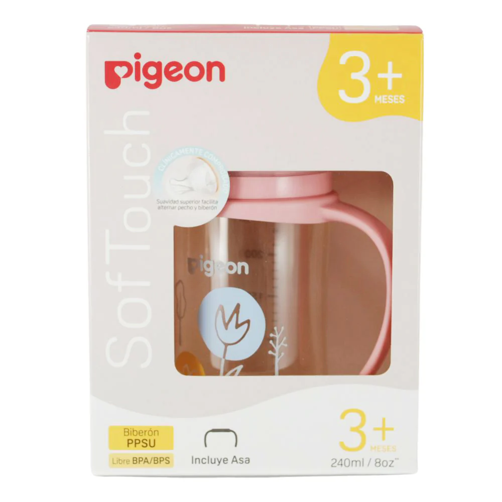 Mamadera Softouch PPSU con Asas 240 ml Flores Pigeon - Image 2