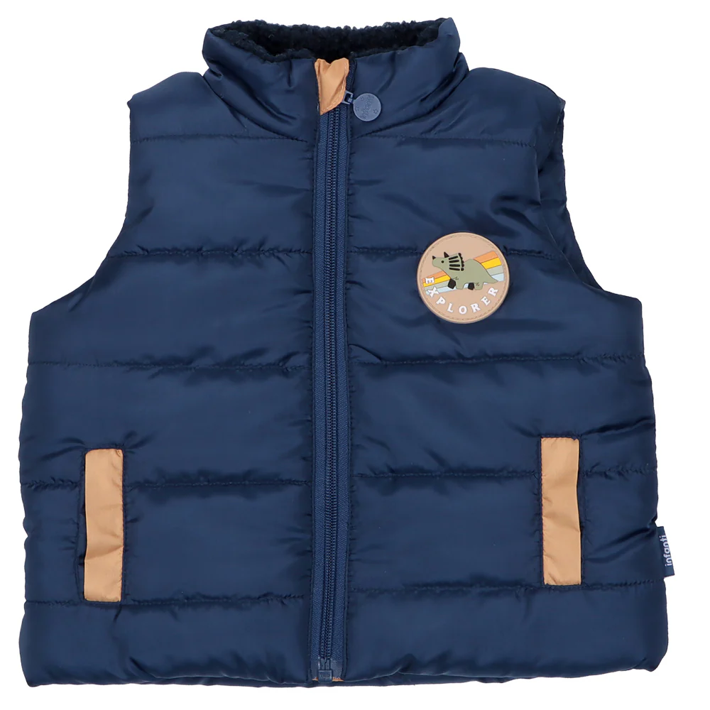 Parka Sin Manga Con Chiporro Niño Dino Infanti