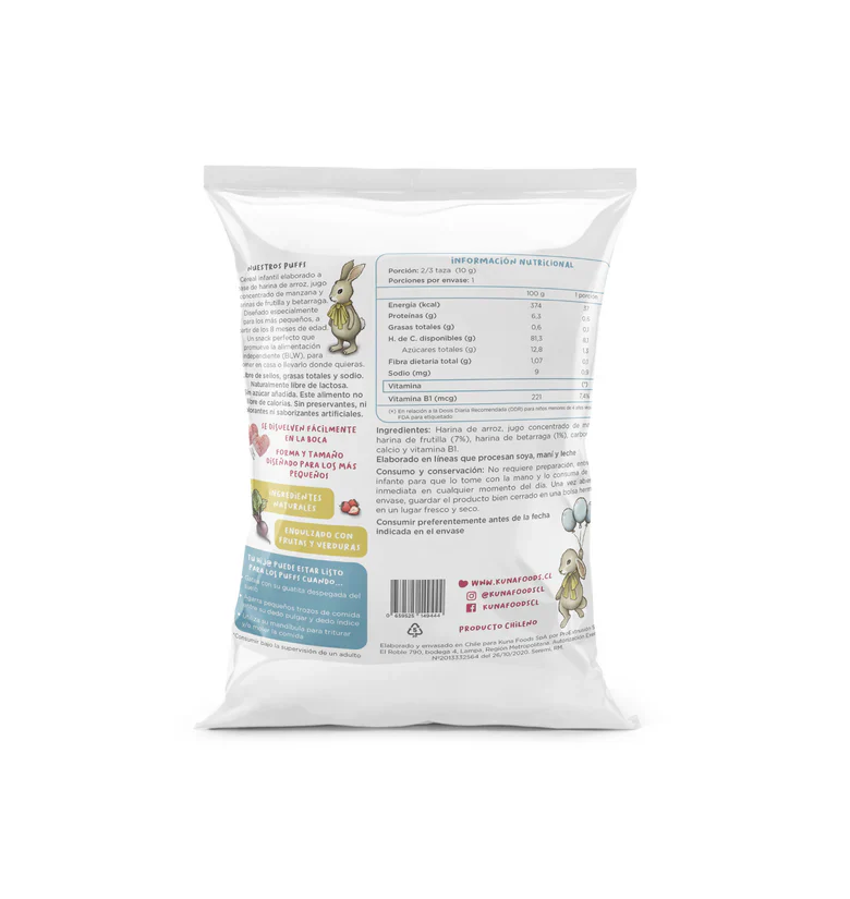 Puffs Frutilla Betarraga Kunafoods - Image 3