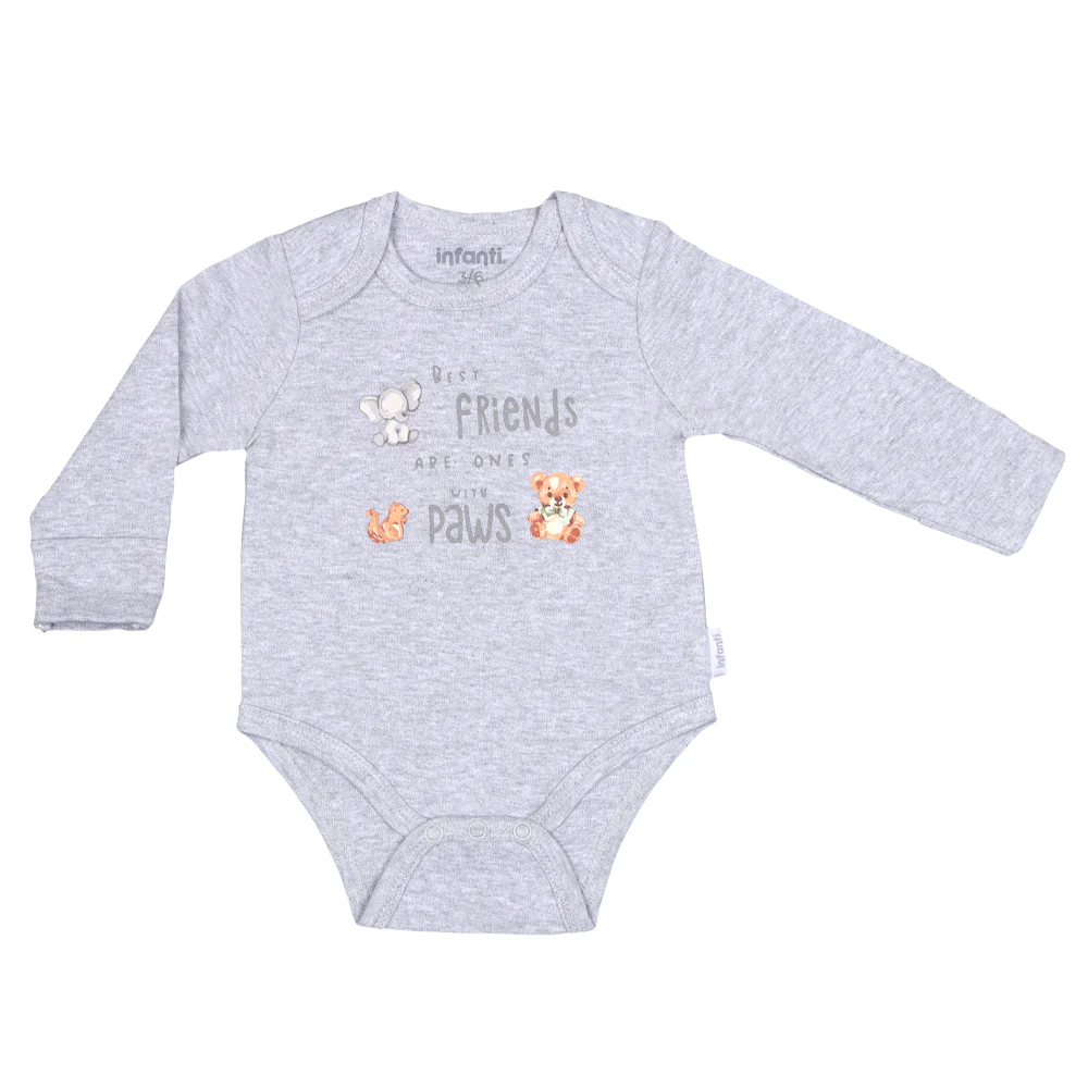 Quintupack Body Baby Animals Unisex Algodón Infanti Gris - Image 10