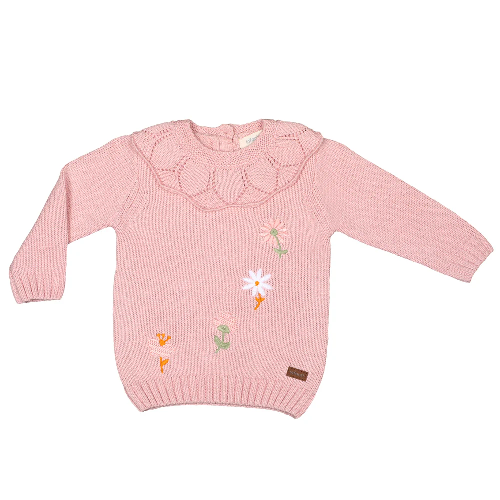 Sweater Bordado Flores Niña Infanti