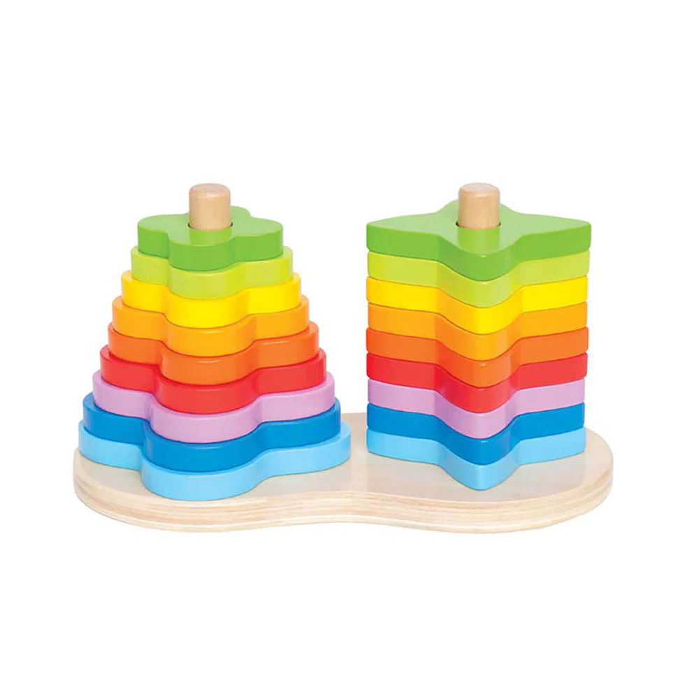 Torre Doble de Apilar Arcoíris Hape