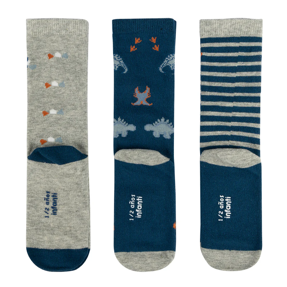 Tripack Calcetines Dino Niño Infanti
