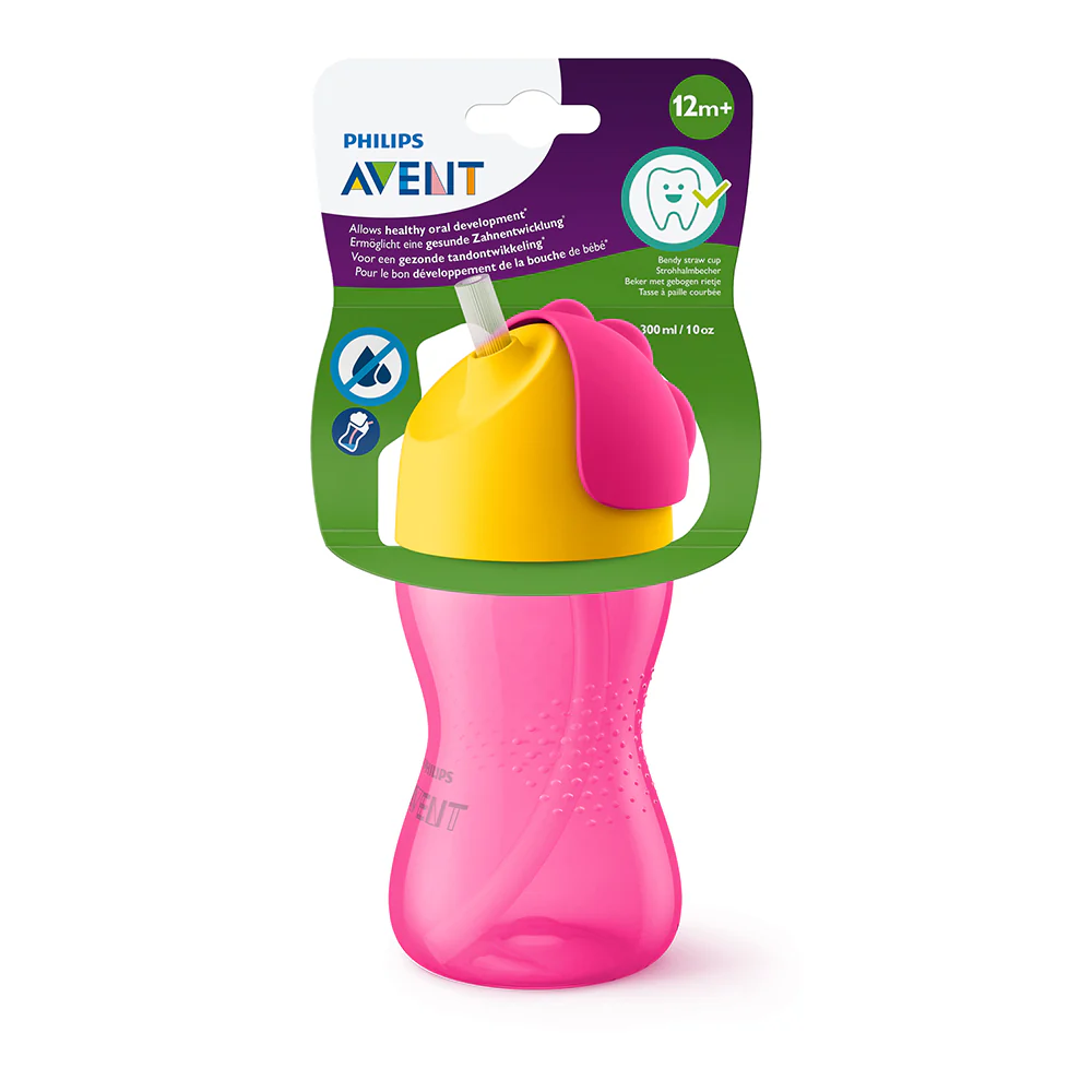 Vaso con Bombilla Flexible de 300 Ml Dino Niña Avent - Image 4